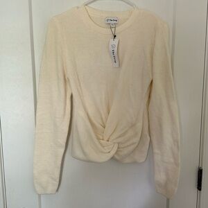 NWT The Drop cream fuzzy soft sweater with twist detail!